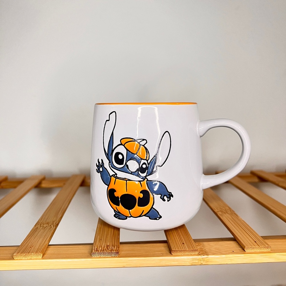 Disney Stitch Pumpkin Halloween Orange Coffee Mug